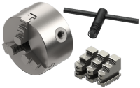 3-jaw chuck; Ø100mm; w.exchange jaws and wrench